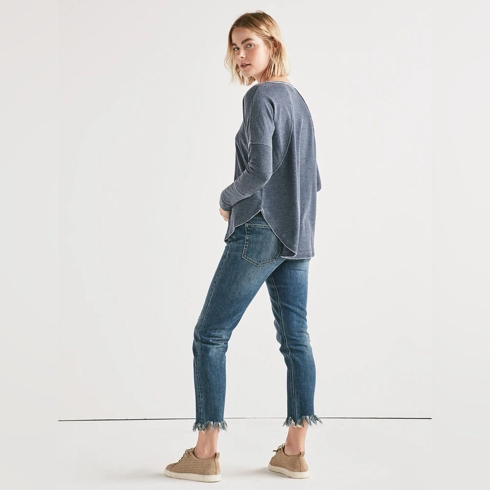 Lucky Brand Exposed Seam Long Sleeve Thermal Sz Large - Picture 3 of 11